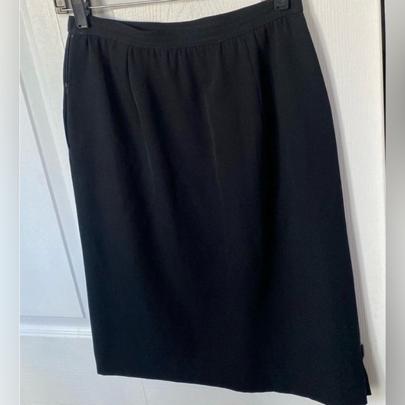 Valentino Garavani 100% Wool Pencil Classic Skirt Black Size 6 - Picture 2 of 10